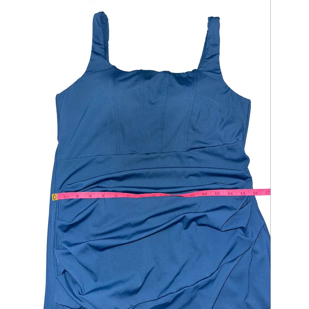 Halara Softlyzero Airy Square Neck Corset Ruched Split Bodycon Midi Dress Size L - Picture 12 of 14